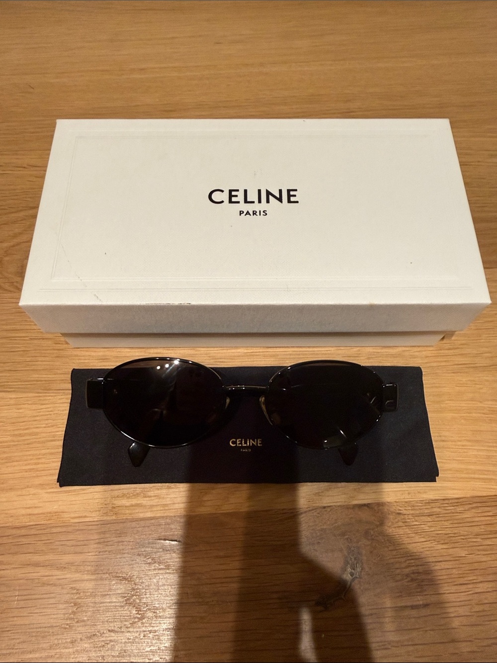 Celine Black Triomphe Metal Sunglasses Black